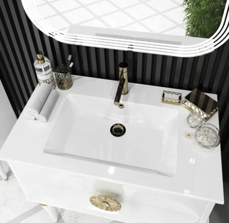 Мебель для ванной Smile Ибица 90 белый/золото фото