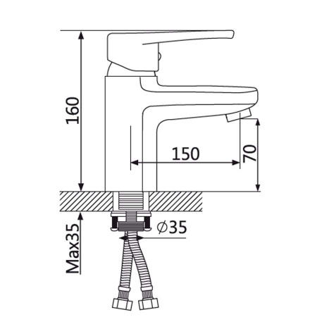 Смеситель для раковины Oute T41 T4101 фото