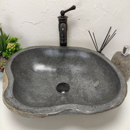 Накладная раковина из речного камня RS01521 (57*43*16) C4 фото