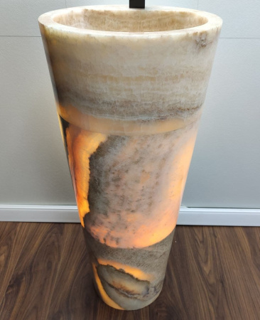 Раковина напольная из оникса Yellow ON-01358 (40*40*90) фото