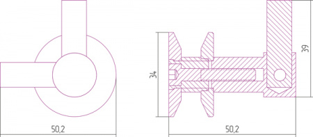 Вешалка для водяных полотенцесушителей Сунержа Виктория 03-2010-0002 золото фото