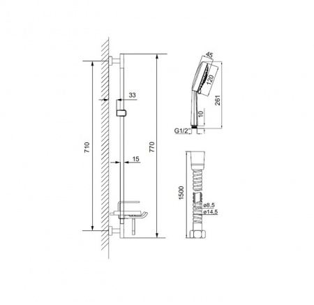 Душевой гарнитур Iddis Shower Set TSH1601 фото