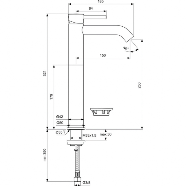 Смеситель для раковины Ideal Standard CERALINE BC269AA фото