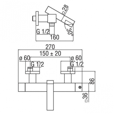 Термостат для ванны Nobili Tower (TW00010/1CR) фото