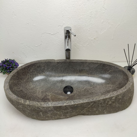 Накладная раковина из речного камня RS01188 (75*37*15) фото