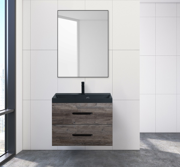 Зеркало в алюминиевой раме BelBagno SPC-AL-600-800 Nero 60x80 черное фото