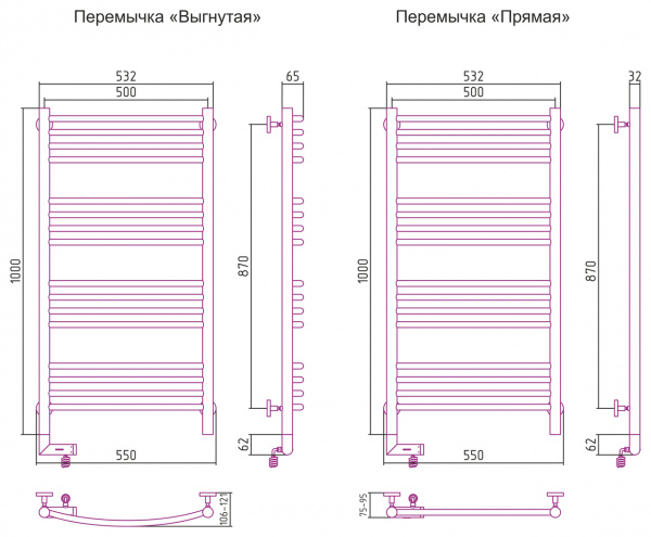 Полотенцесушитель электрический Сунержа Богема 2.0 100х50 с блоком управления справа 03-5205-1050 фото