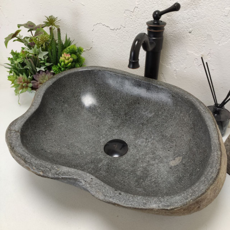 Накладная раковина из речного камня RS01521 (57*43*16) C4 фото