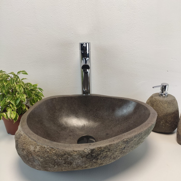 Накладная раковина из речного камня RS0933 (50*35*15) фото