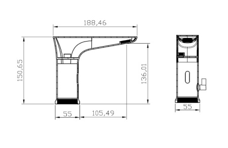 Электронный смеситель для раковины BelBagno Kraft KRAFT-ELV-CRM хром фото