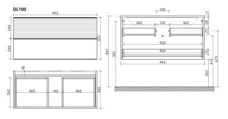 Тумба под раковину Sancos Delta DL100W дуб светлый/белый фото