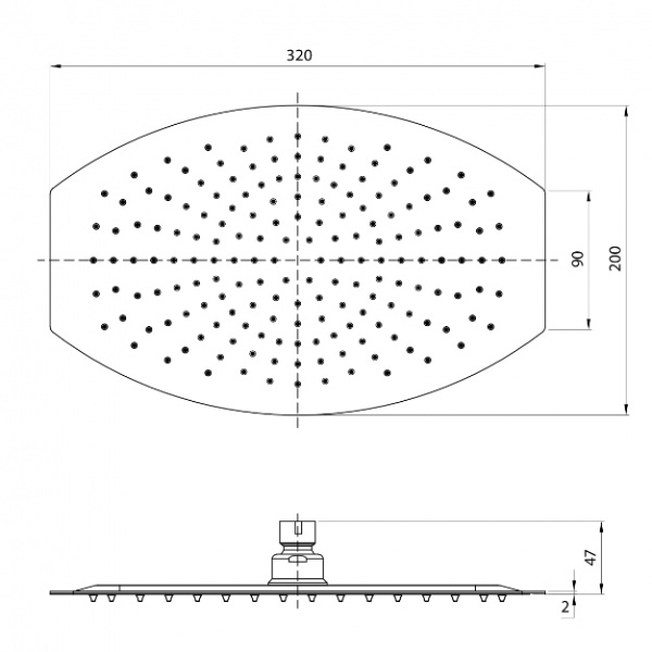 Верхний тропический душ Lemark LM9485S 32х20 см фото