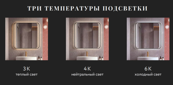 Зеркало с подсветкой, сенсорное Jorno Позитано LED-00003254 80x80 фото
