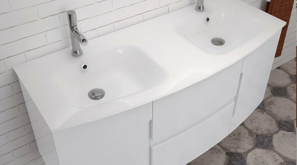 Двойная раковина стеклянная Jacob Delafon Nona EB1887RU-DE1 140 см матовый белый фото