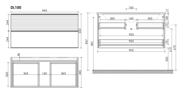 Тумба под раковину Sancos Delta DL100W дуб светлый/белый фото