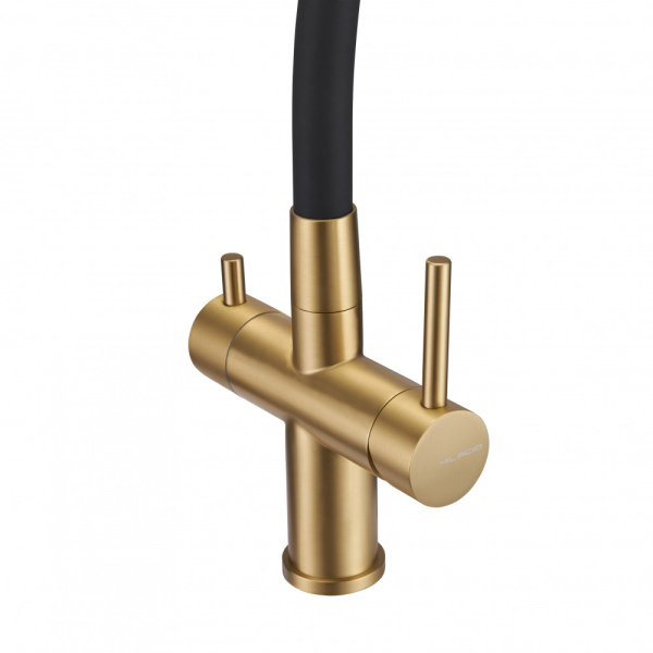Смеситель для кухни под фильтр Milacio Ultra Naron MCU.560.GDB брашированное золото фото