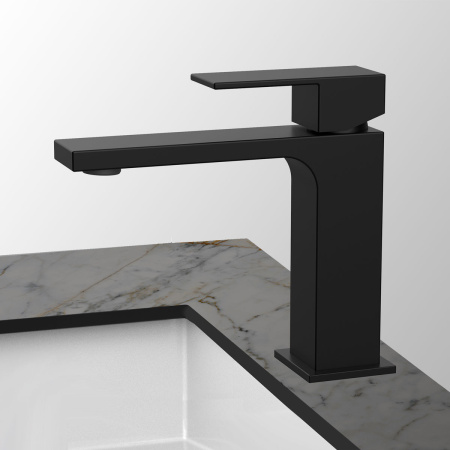 Смеситель для раковины Vincea Cube VBF-1C01MB черный матовый фото