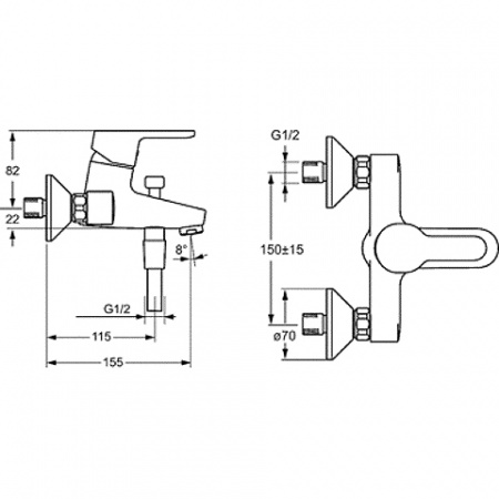 Смеситель для ванны с душем Hansa Primo 49442103 фото