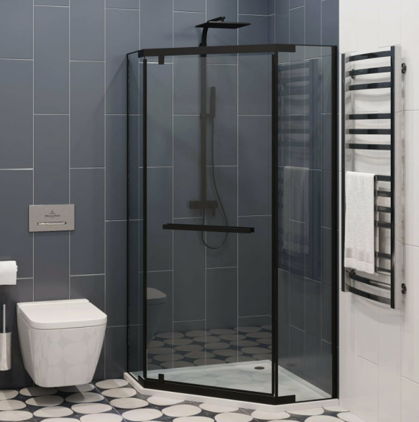 Душевой уголок Cerutti SPA Chika ZP101B 100x100 черный фото