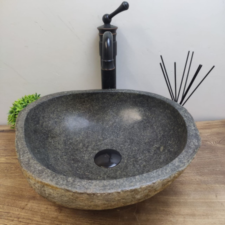 Накладная раковина из речного камня RS01157 (40*38*15) E13 фото