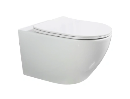 Подвесной унитаз безободковый Gid Tr2122b с сиденьем фото