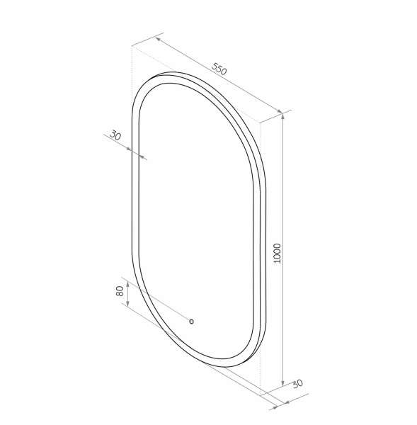 Зеркало SINTESI SHARME 55 с LED-подсветкой 550x1000 SIN-SPEC-SHARME-55 фото
