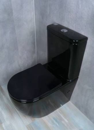 Унитаз напольный с бачком Gid Tr2177BL черный глянец фото