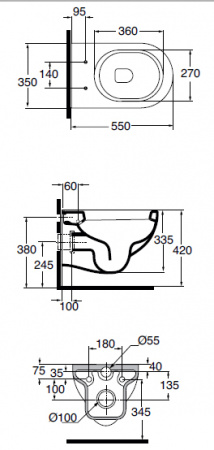 Унитаз подвесной Azzurra Nuvola NUV100/SOSK bi фото