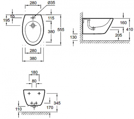 Биде подвесное Jacob Delafon Presquile E4441 фото