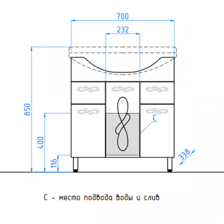 Тумба под раковину Style Line Венеция 75 фото