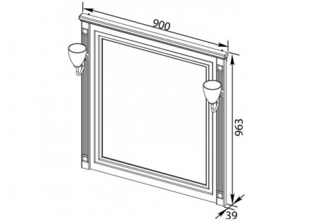 Зеркало Aquanet Паола 90 00186108 белый/золото фото