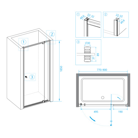 Душевая дверь RGW PA-02B NEW прозрачная 80 см фото