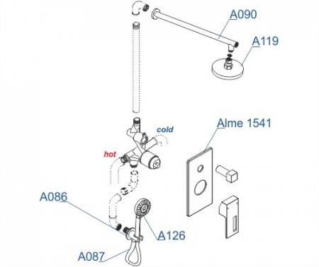 Душевая система скрытого монтажа WasserKRAFT Alme A16590 фото