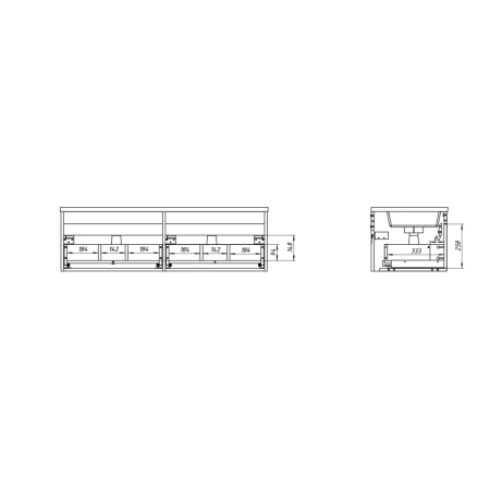 Тумба под двойную раковину Uperwood Modul 120 TModul120B черная фото