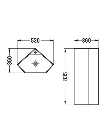 Напольная раковина угловая SantiLine SL-4026 53x36 фото