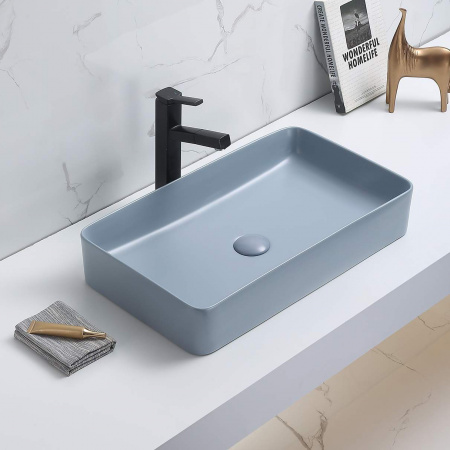 Накладная раковина CeramaLux NC 78189MHL-4 голубая фото