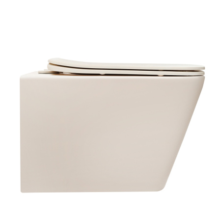 Подвесной унитаз безободковый Abber Rechteck AC1201MBE светло-бежевый фото