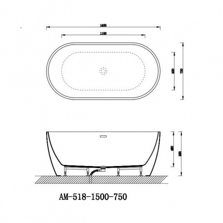 Ванна акриловая Art&Max Bianchi AM-518-1500-780 150х78 фото
