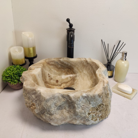 Накладная раковина из оникса Erozy BL EO-00657 (44*42*15см) фото