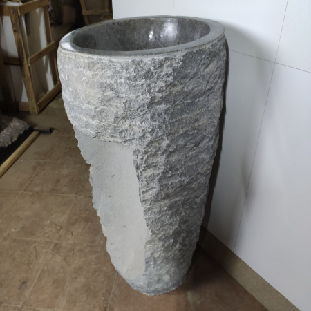 Раковина напольная из мрамора Grey MN-01498 (43*43*90) фото