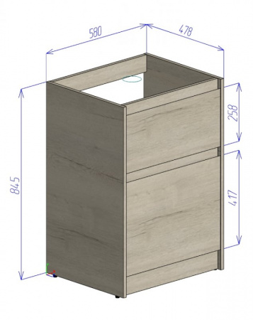 Тумба под стиральную машину BelBagno Kraft-LVD KRAFT-LVD-580/1200-2C-PIA-BO фото