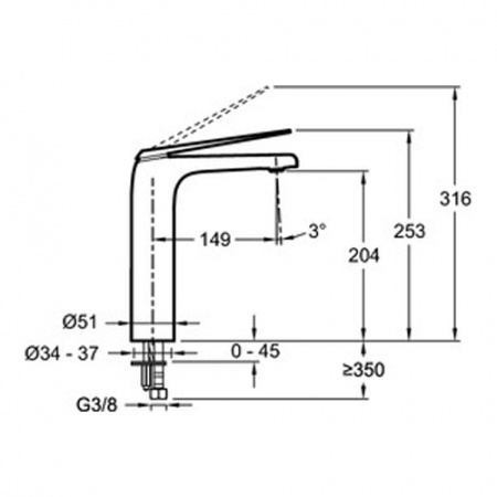 Высокий смеситель для раковины Jacob Delafon Avid E97347-CP фото