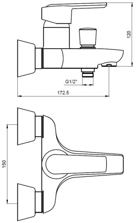 Смеситель для ванны с душем Kaiser Orbit 20022 фото