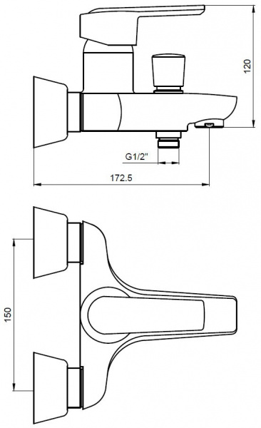 Смеситель для ванны с душем Kaiser Orbit 20022 фото