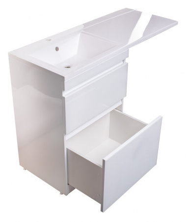 Тумба под раковину Style Line Даймонд 120 glass, Люкс, белая, PLUS фото