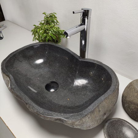 Накладная раковина из речного камня RS0894 (58*40*15) фото