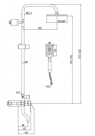 Душевая система (стойка) Savol 800H S-601108SH фото