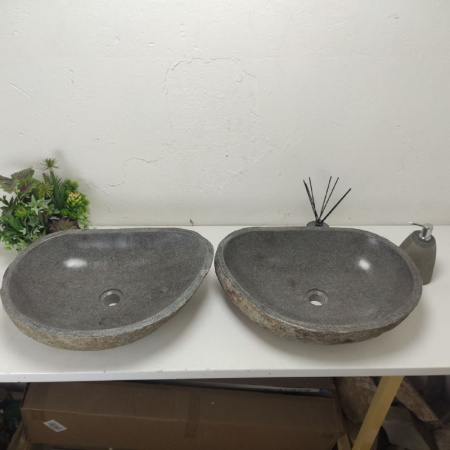Раковина из речного камня ПАРА!!! RS01731 (55*41*15) фото