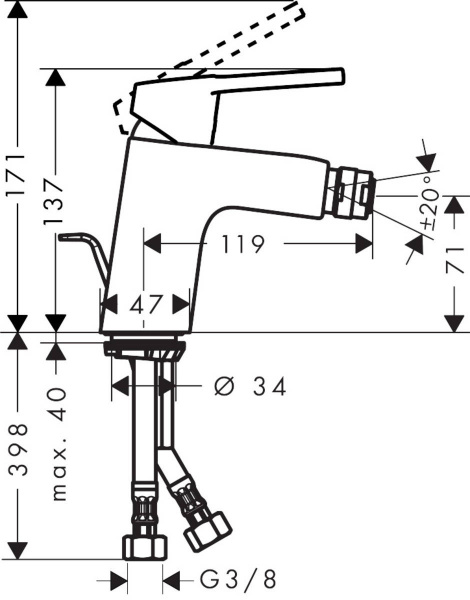 Смеситель для биде Hansgrohe Logis Loop 71250000 фото