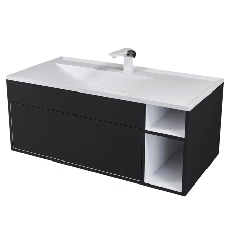 Тумба под раковину Uperwood Lotus 100 39340205464 черная фото